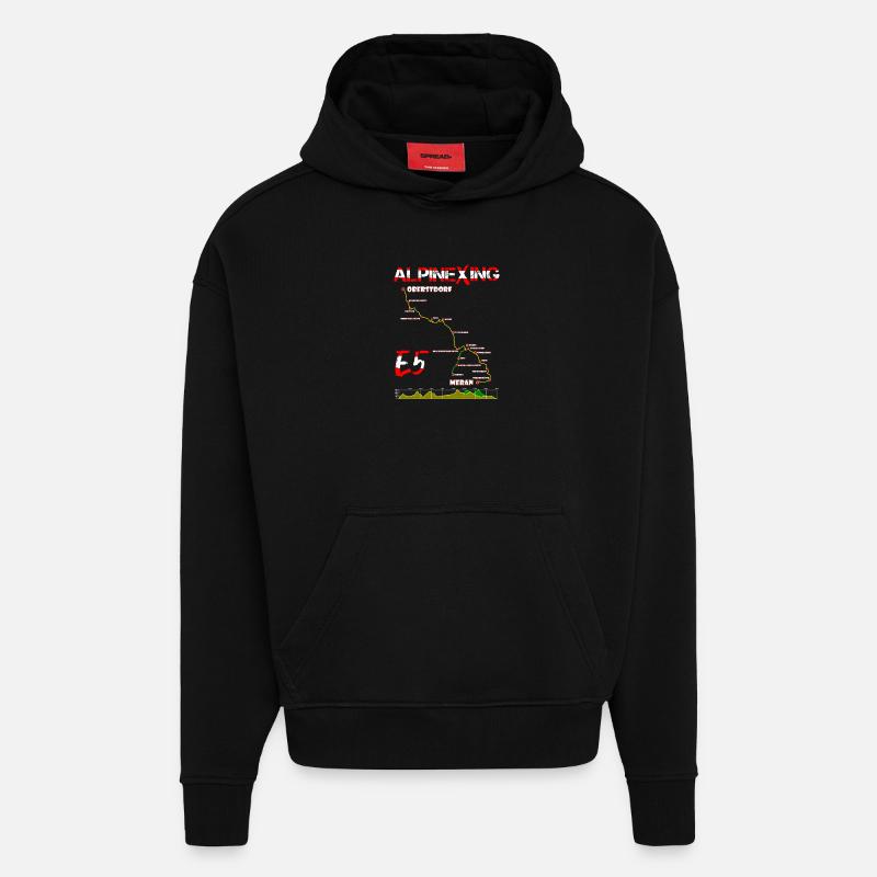 E5 Oberstdorf Merano - Hoodie- made by SPREAD  - SOLID BLACK