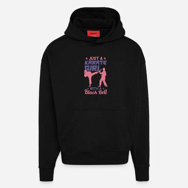 Karate Mädchen - Hoodie- made by SPREAD  - SOLID BLACK