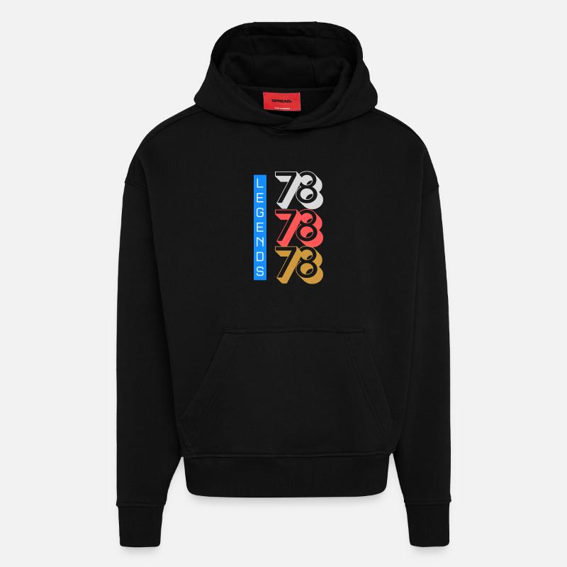 Legends 1978 Pattern - Hoodie- made by SPREAD  - SOLID BLACK
