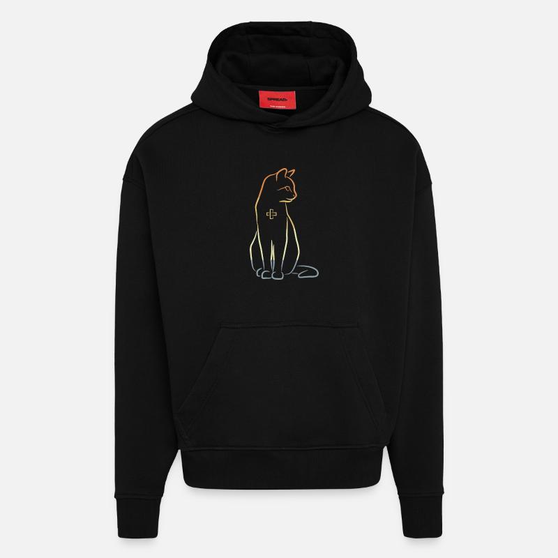Chat vétérinaire - Sweat à capuche bio épais oversize fabriqué en UE - SOLID BLACK