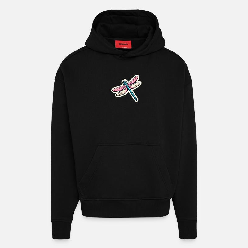 Libelle in Pastell - Hoodie- made by SPREAD - SOLID BLACK