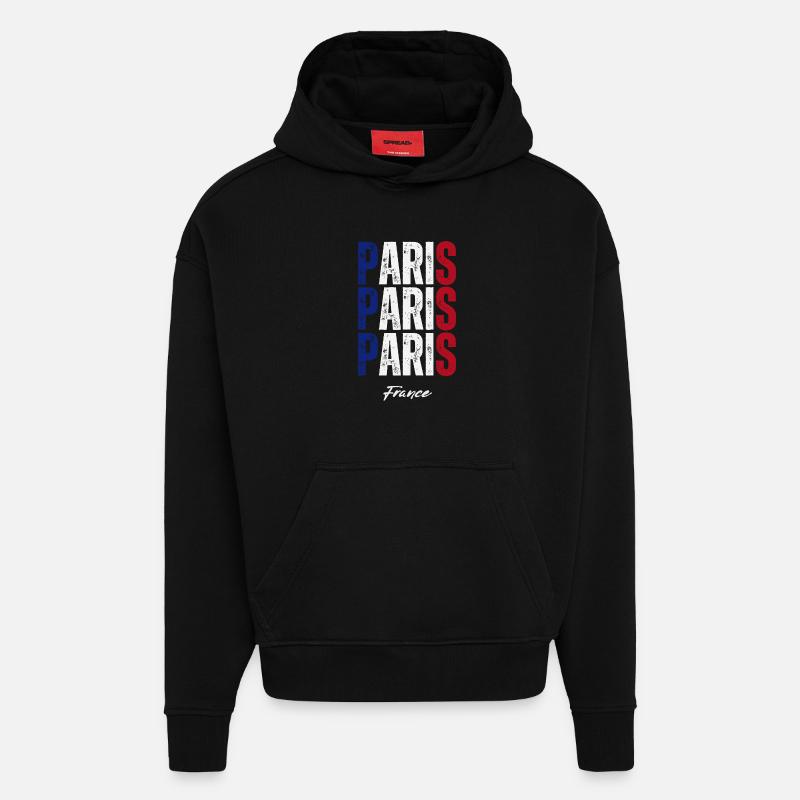 Paris Frankreich, Erinnerung an Paris - Hoodie- made by SPREAD - SOLID BLACK