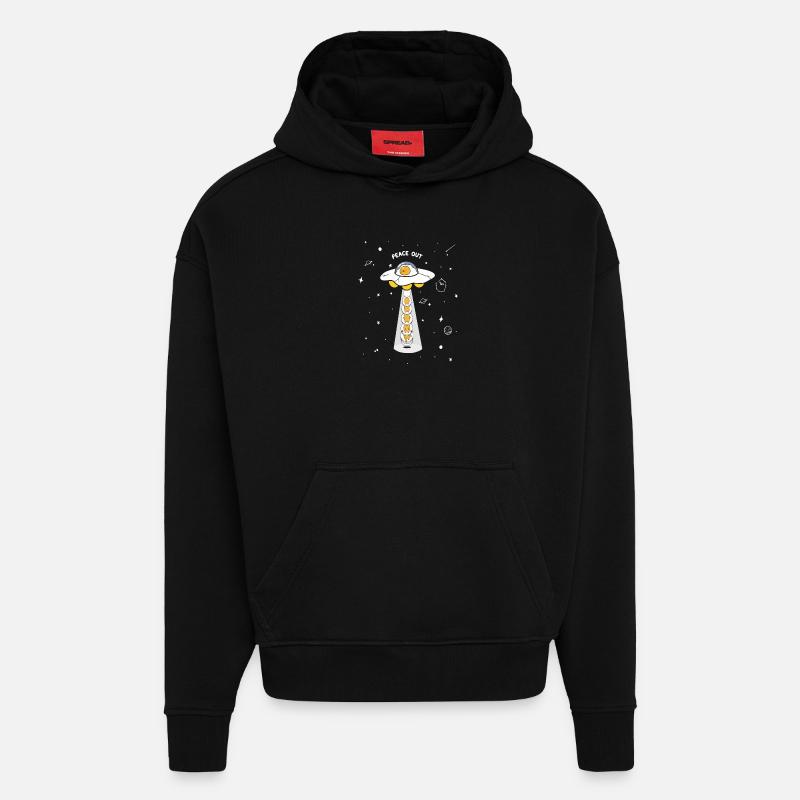 Peace Out UFO-Eier - Hoodie- made by SPREAD  - SOLID BLACK