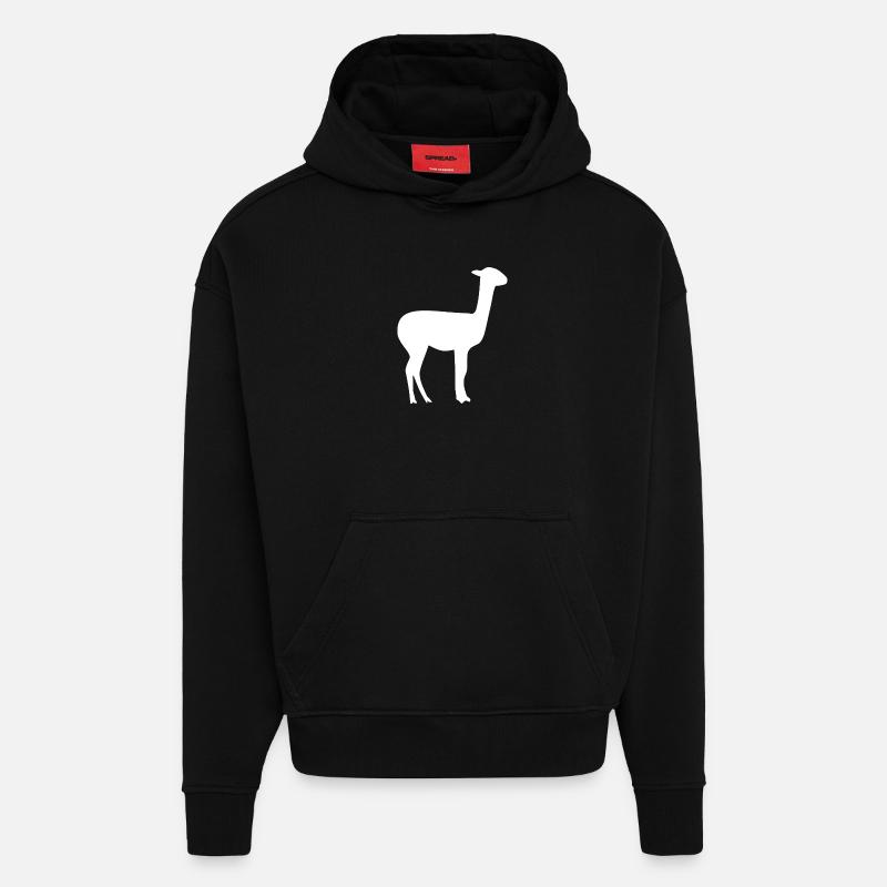 lama - Sweat à capuche bio épais oversize fabriqué en UE - SOLID BLACK