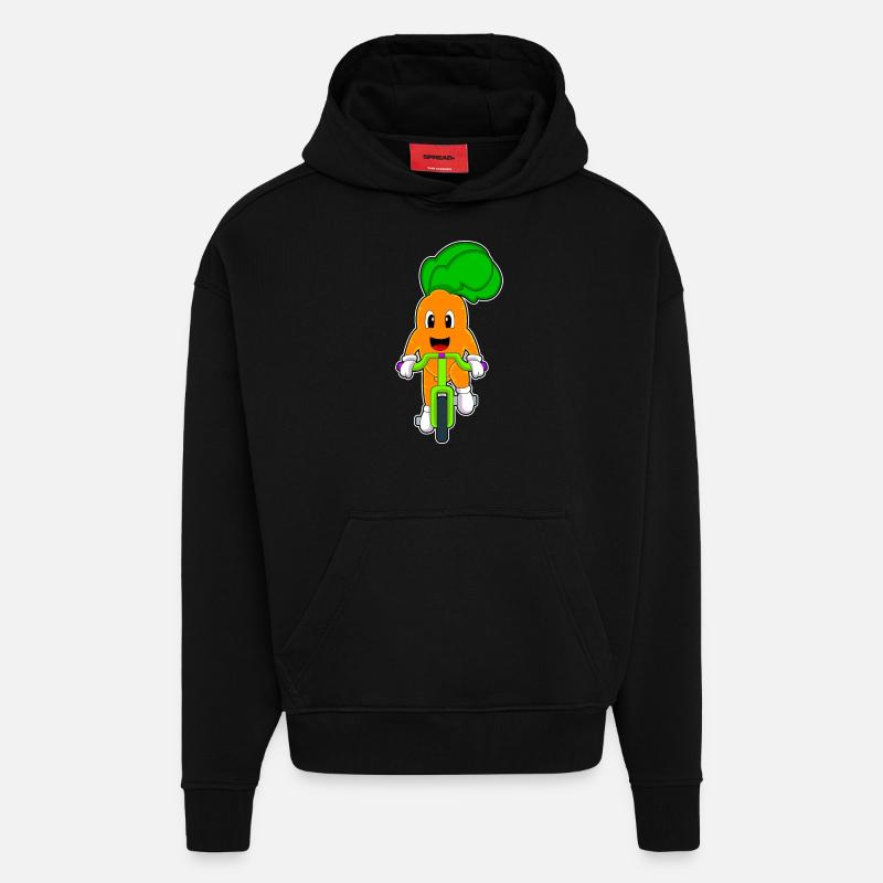 Vélo carotte - Sweat à capuche bio épais oversize fabriqué en UE - SOLID BLACK