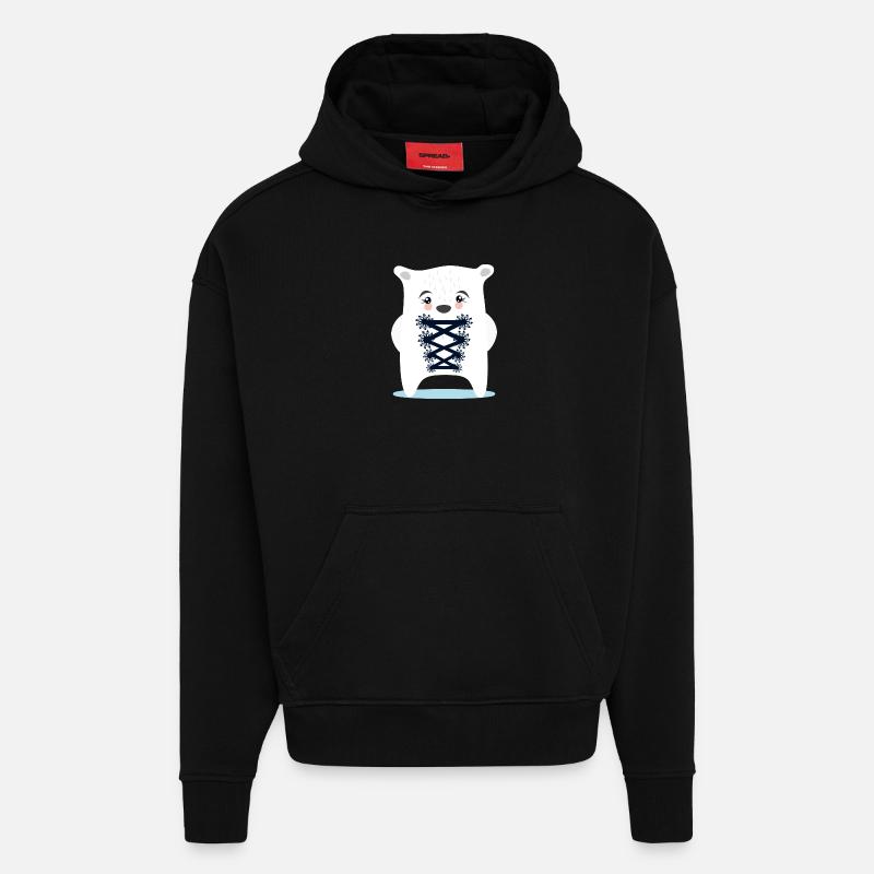 BAYERN EISBÄR TRACHTEN ERSATZ DIRNDL - Hoodie- made by SPREAD  - SOLID BLACK