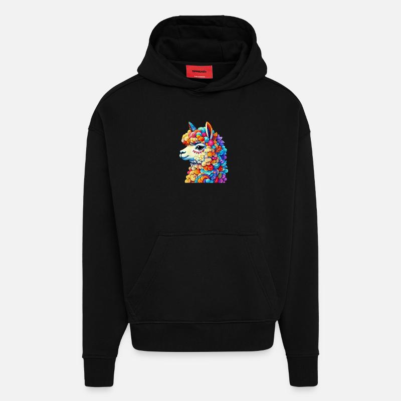 Alpaga - Sweat à capuche bio épais oversize fabriqué en UE - SOLID BLACK