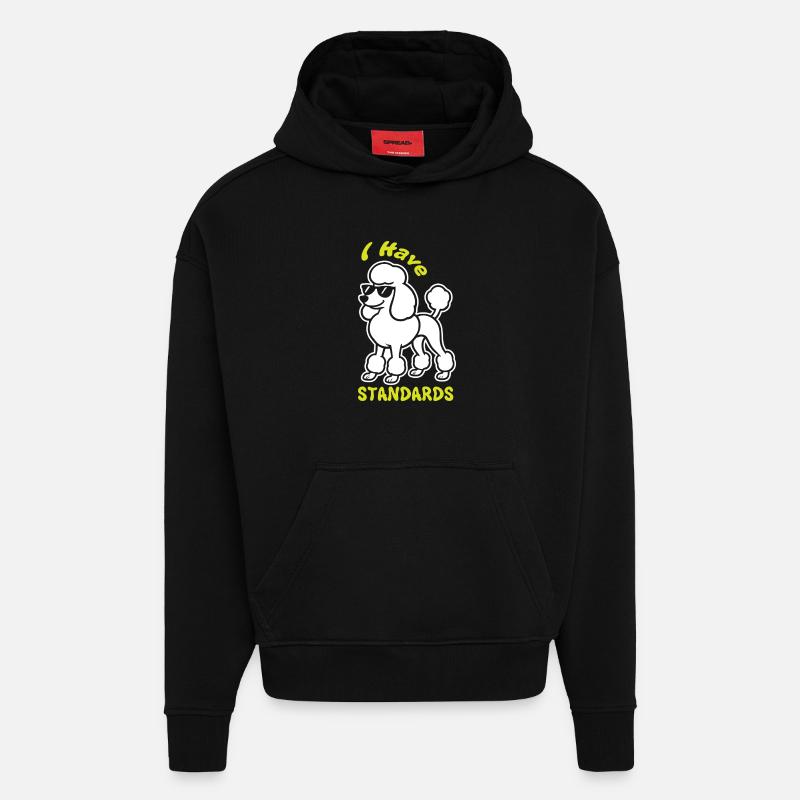 Expressive poodle with sunglasses - Hoodie- made by SPREAD  - SOLID BLACK