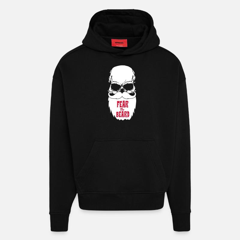 Fear the beard - Sweat à capuche bio épais oversize fabriqué en UE - SOLID BLACK