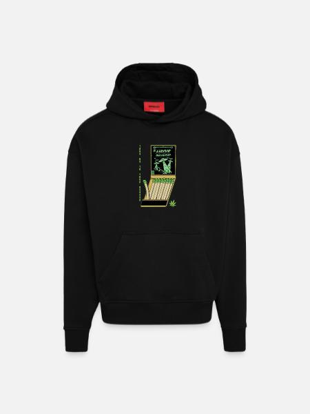 UFO Invasion Vintage Poster Design - Hoodie- made by SPREAD  - SOLID BLACK