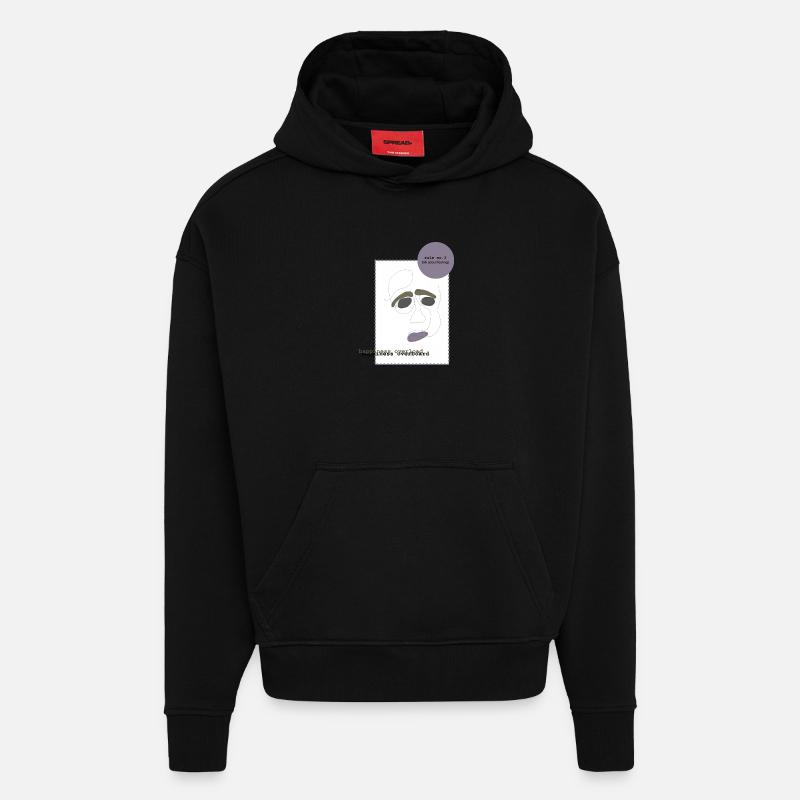 Parler de ses sentiments 1 - Sweat à capuche bio épais oversize fabriqué en UE - SOLID BLACK