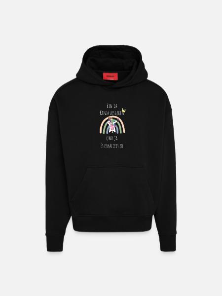 Unicorn Regenbogen Eskalation - Hoodie- made by SPREAD  - SOLID BLACK