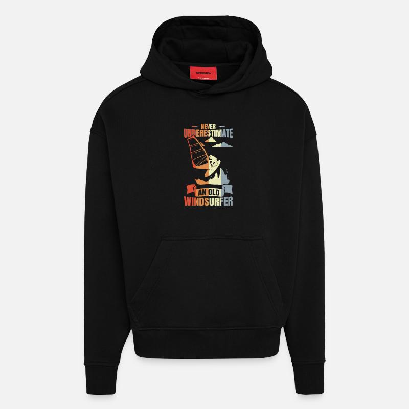 Windsurfer Großvater - Hoodie- made by SPREAD  - SOLID BLACK