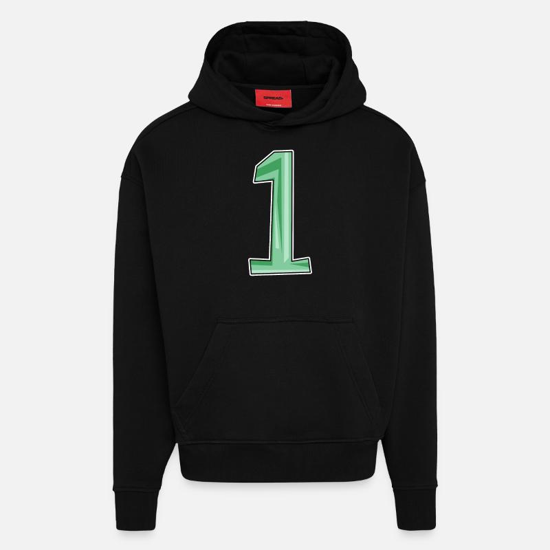1 vert - Sweat à capuche bio épais oversize fabriqué en UE - SOLID BLACK