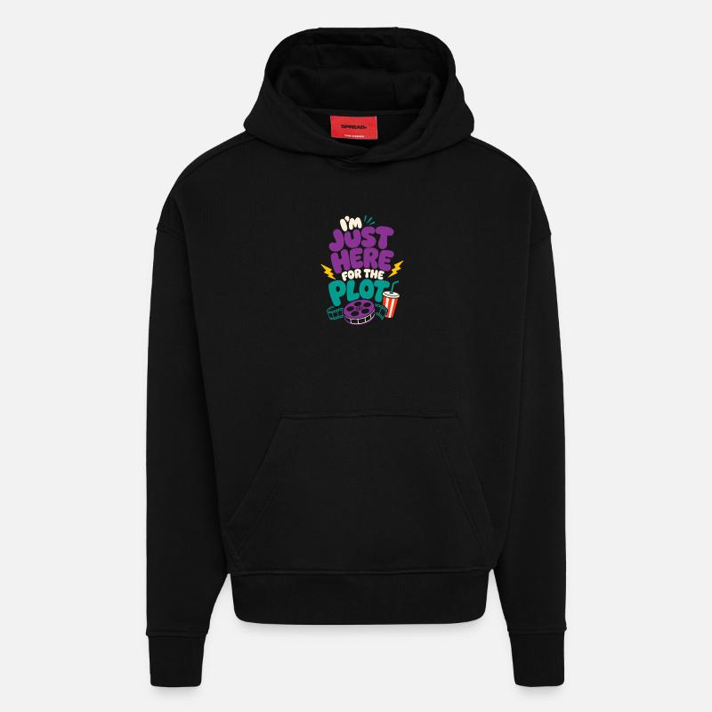 Just Here For The Plot - Hoodie- made by SPREAD - SOLID BLACK