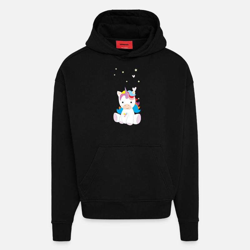 Einhorn - Hoodie- made by SPREAD  - SOLID BLACK