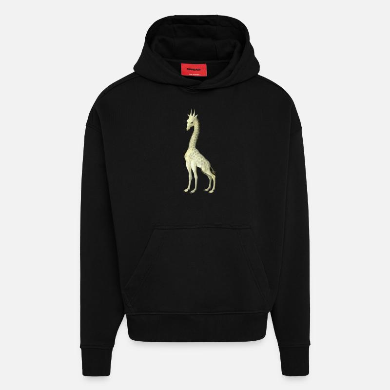 Bosch Giraffe - Sweat à capuche bio épais oversize fabriqué en UE - SOLID BLACK