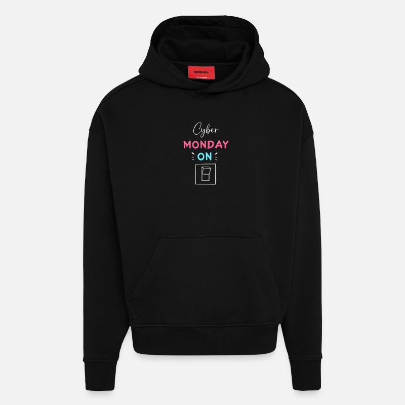 Virée shopping du Cyber Monday - Sweat à capuche bio épais oversize fabriqué en UE - SOLID BLACK