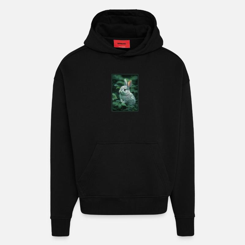 Lapin Lapin - Sweat à capuche bio épais oversize fabriqué en UE - SOLID BLACK