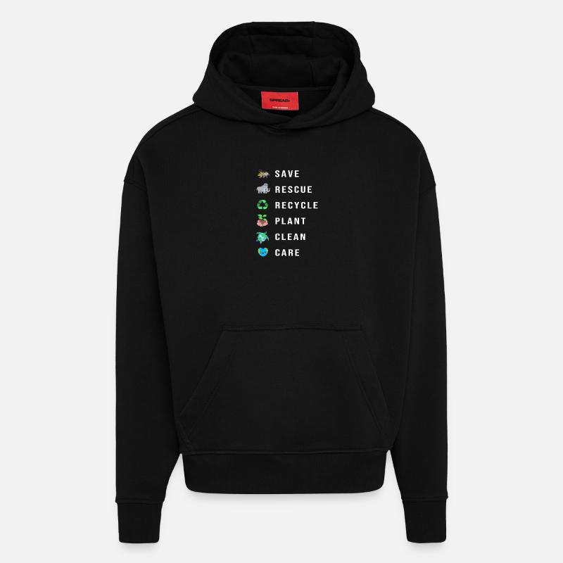 Climate change Environment Environmental protection - Hoodie- made by SPREAD - SOLID BLACK