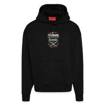 Telemark Ski Funny Squats Scenic Retro Vintage - Hoodie- made by SPREAD  - SOLID BLACK - Vorne