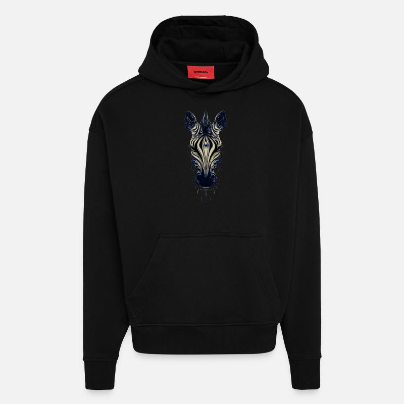 Zebra Kunst - Hoodie- made by SPREAD  - SOLID BLACK