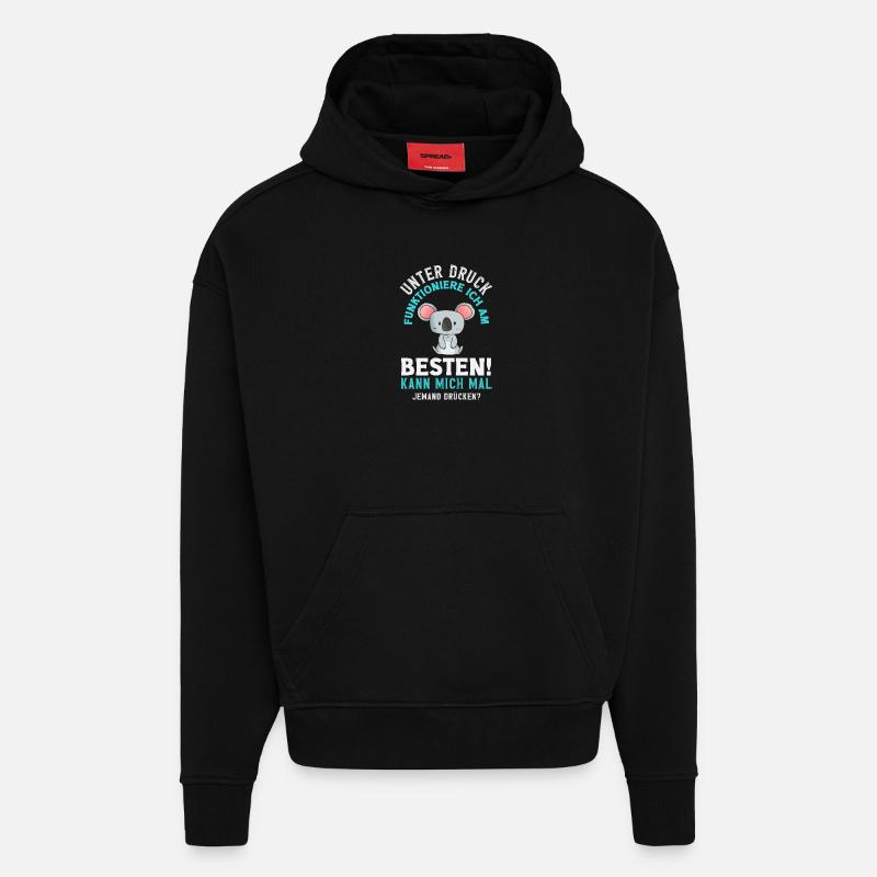 I function best under pressure - Hoodie- made by SPREAD  - SOLID BLACK