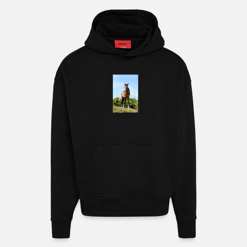 Pferd Pferdeposter - Hoodie- made by SPREAD  - SOLID BLACK