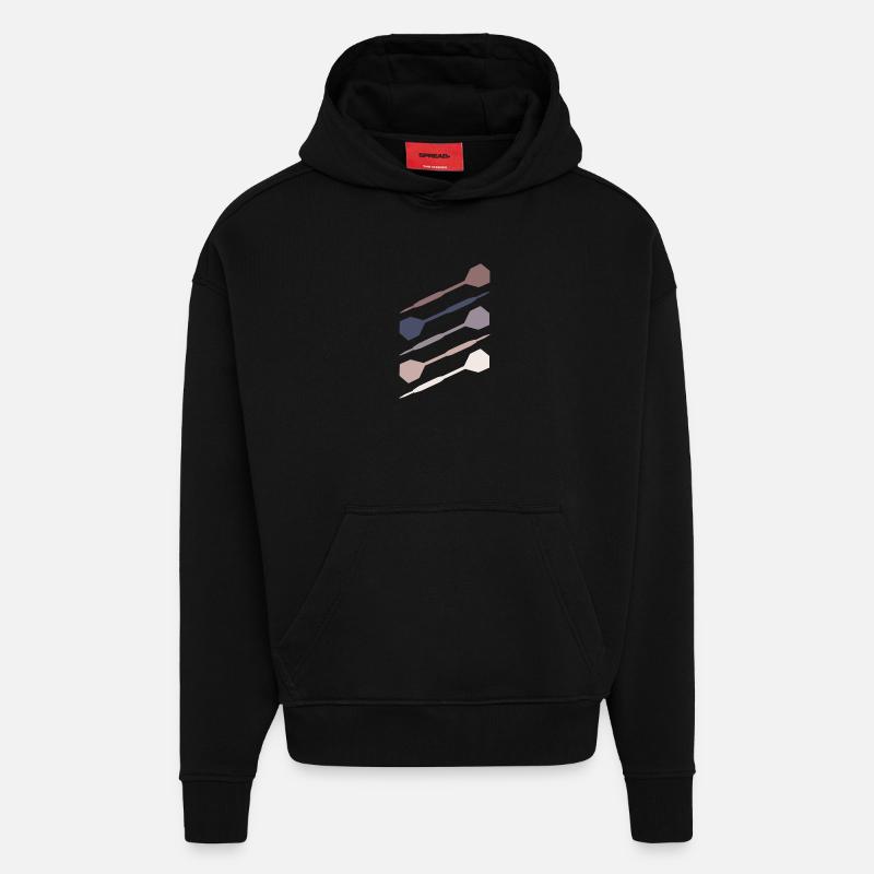 Fléchettes Fléchettes Joueur de fléchettes - Sweat à capuche bio épais oversize fabriqué en UE - SOLID BLACK