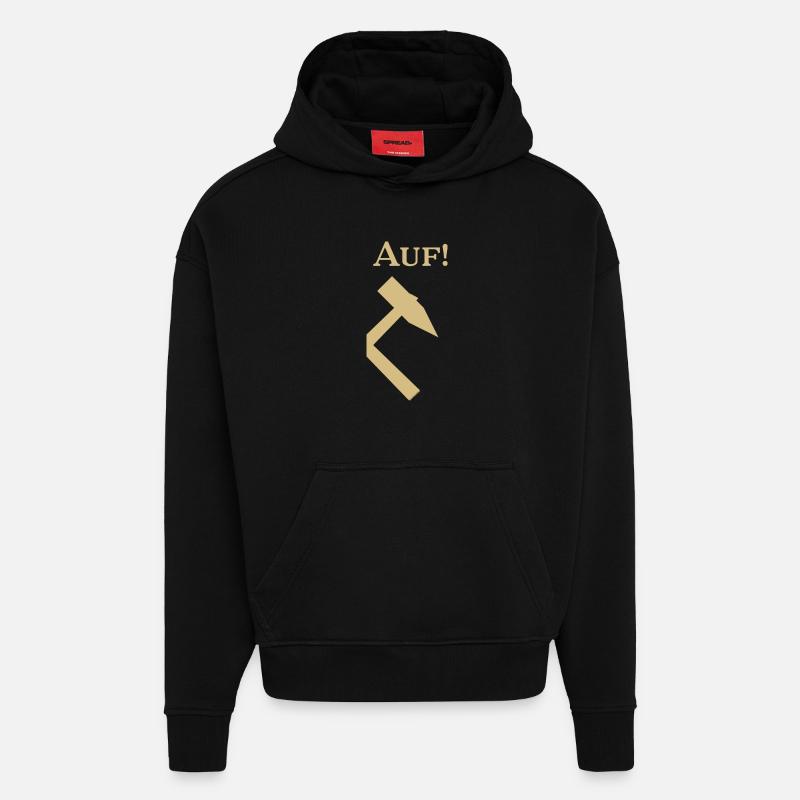 Partnershirt - Glück Auf! - Auf - Hoodie- made by SPREAD  - SOLID BLACK