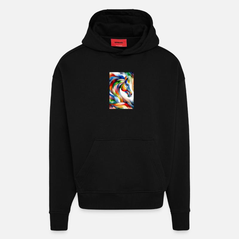 Pferd abstrakt - Hoodie- made by SPREAD  - SOLID BLACK