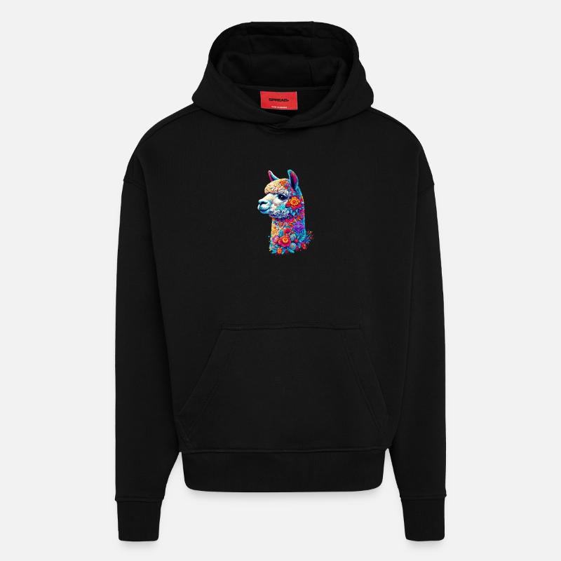 Alpaga - Sweat à capuche bio épais oversize fabriqué en UE - SOLID BLACK