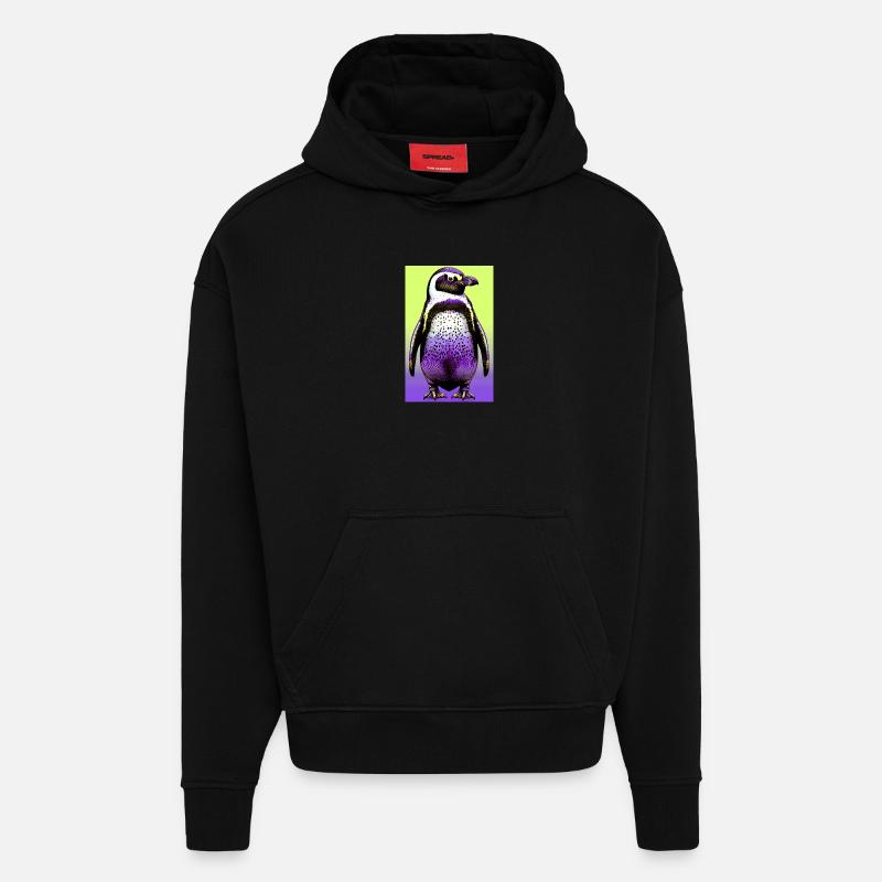 pingouin - Sweat à capuche bio épais oversize fabriqué en UE - SOLID BLACK