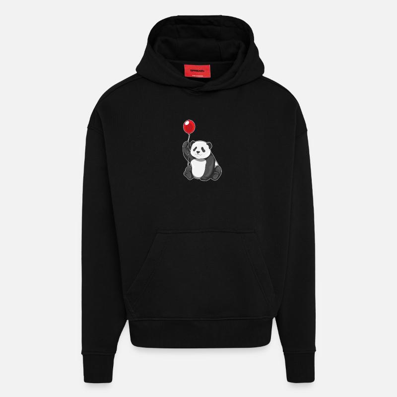 Ballon Panda - Sweat à capuche bio épais oversize fabriqué en UE - SOLID BLACK