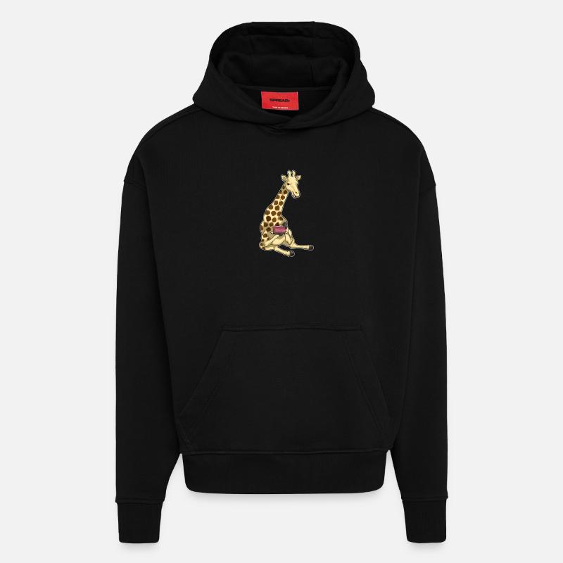 Gâteau d’anniversaire girafe - Sweat à capuche bio épais oversize fabriqué en UE - SOLID BLACK