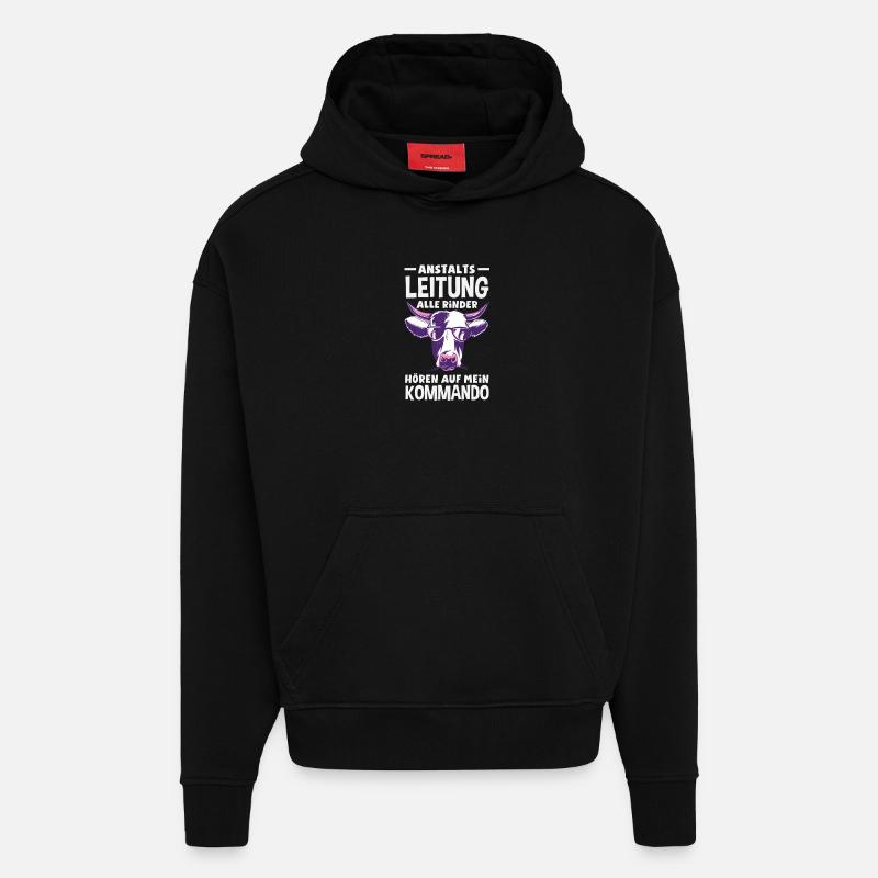 Gestion pénitentiaire Chef de la direction - Sweat à capuche bio épais oversize fabriqué en UE - SOLID BLACK