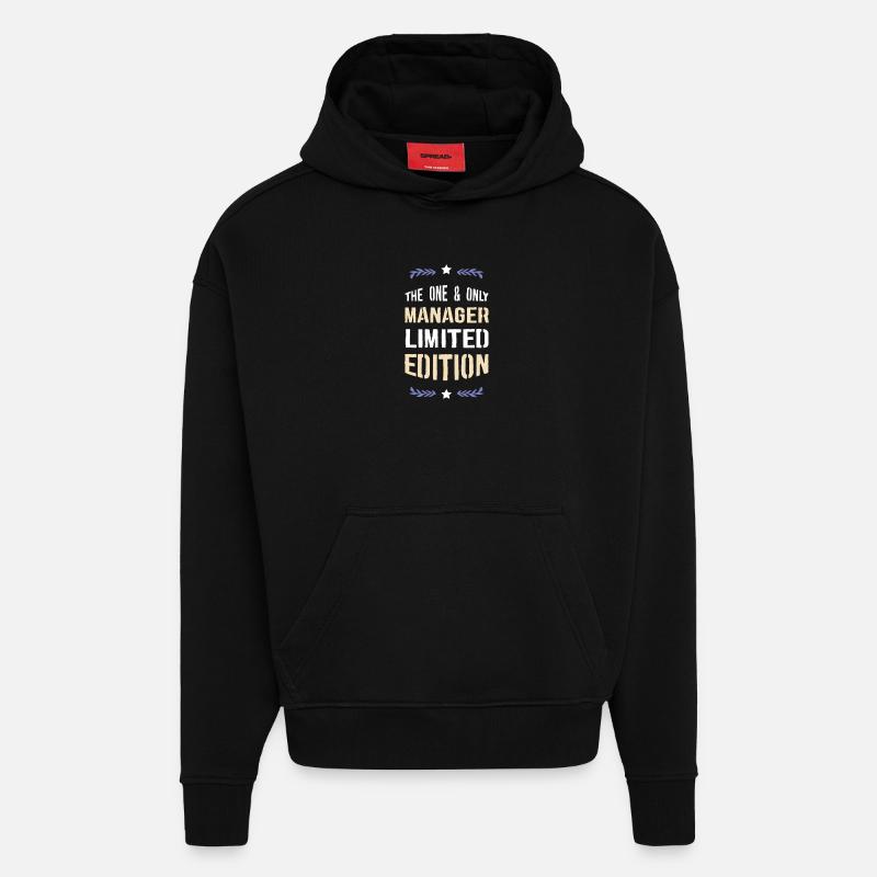 Manager Édition Limitée - Sweat à capuche bio épais oversize fabriqué en UE - SOLID BLACK