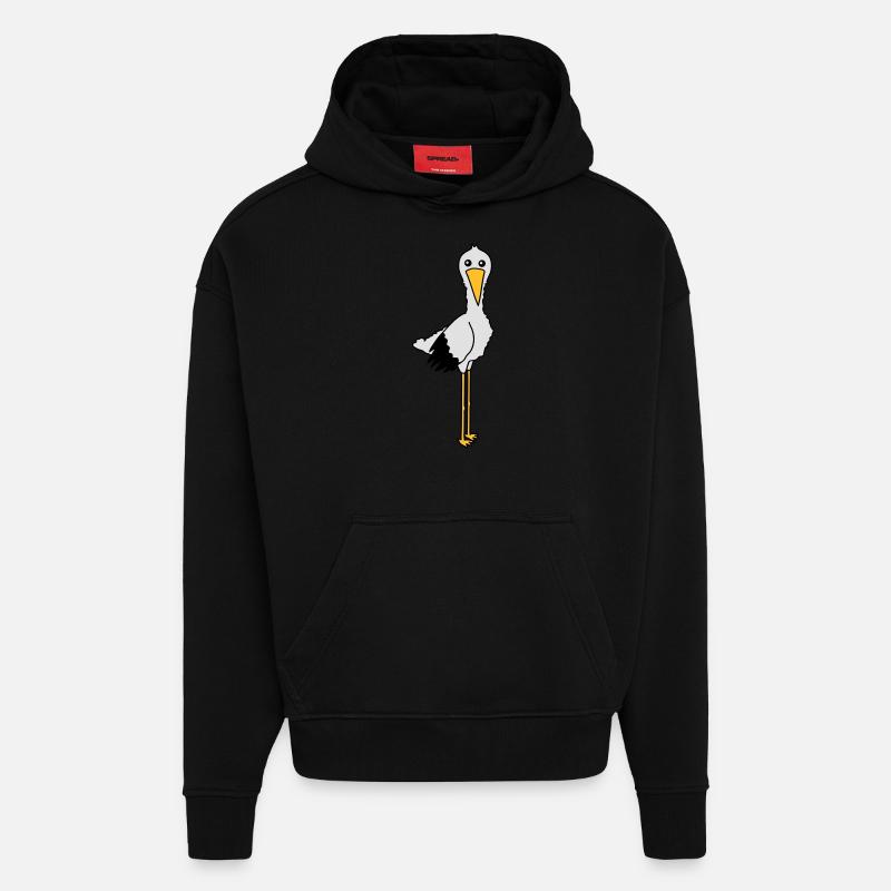 stork - Sweat à capuche bio épais oversize fabriqué en UE - SOLID BLACK