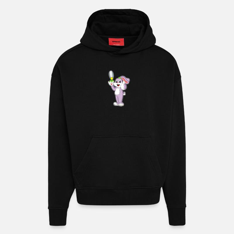 Ciseaux de coiffeur lapin - Sweat à capuche bio épais oversize fabriqué en UE - SOLID BLACK