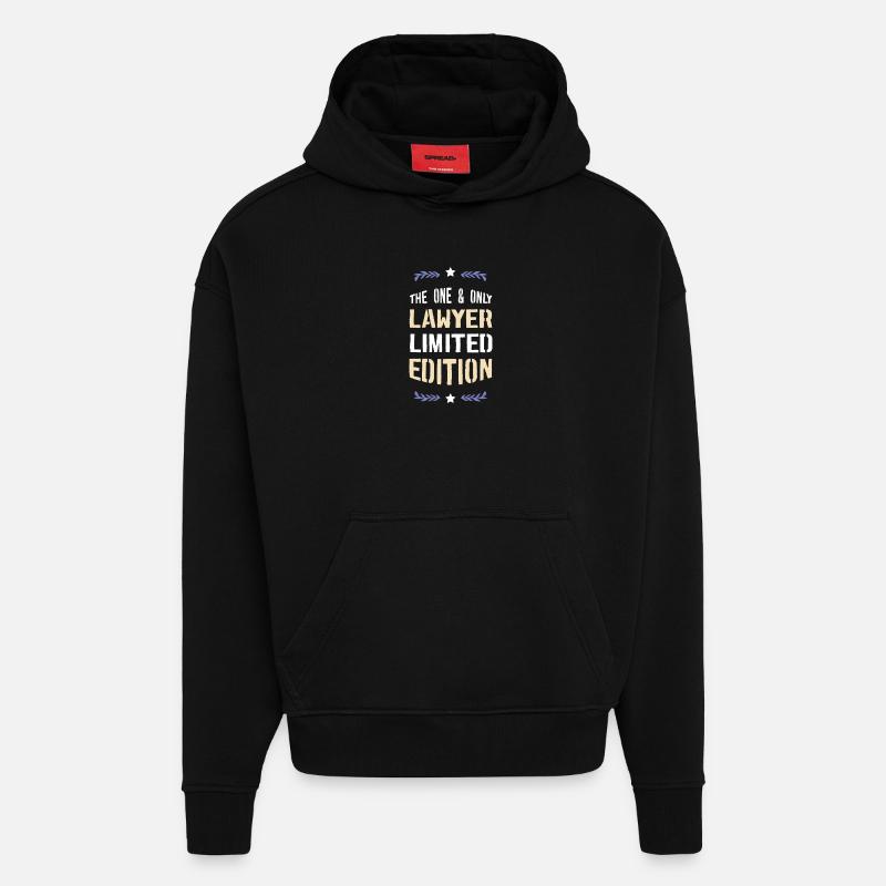 L’édition limitée One & Only Lawyer - Sweat à capuche bio épais oversize fabriqué en UE - SOLID BLACK