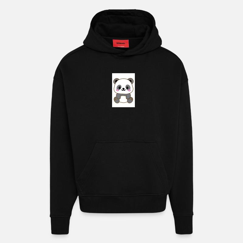 Kawaii Panda - Hoodie- made by SPREAD - SOLID BLACK