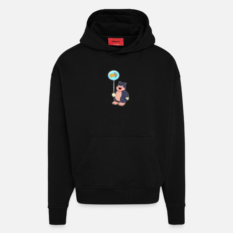 Ballon Mole Hammer - Sweat à capuche bio épais oversize fabriqué en UE - SOLID BLACK