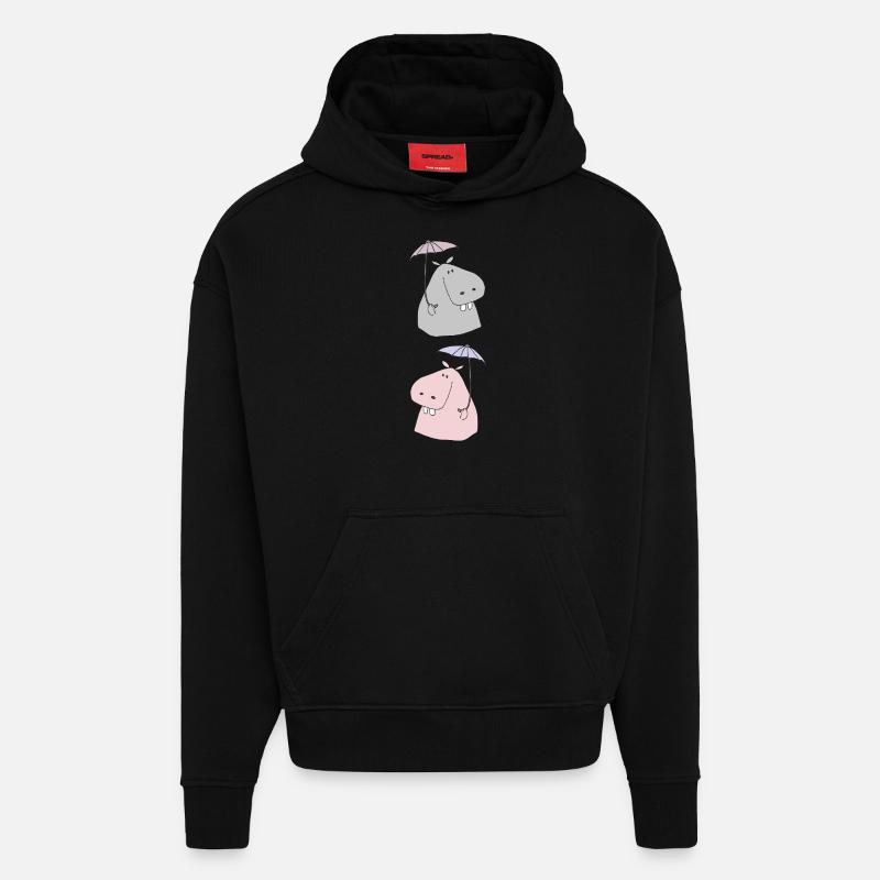 M. et Mme Nilpferd - Sweat à capuche bio épais oversize fabriqué en UE - SOLID BLACK