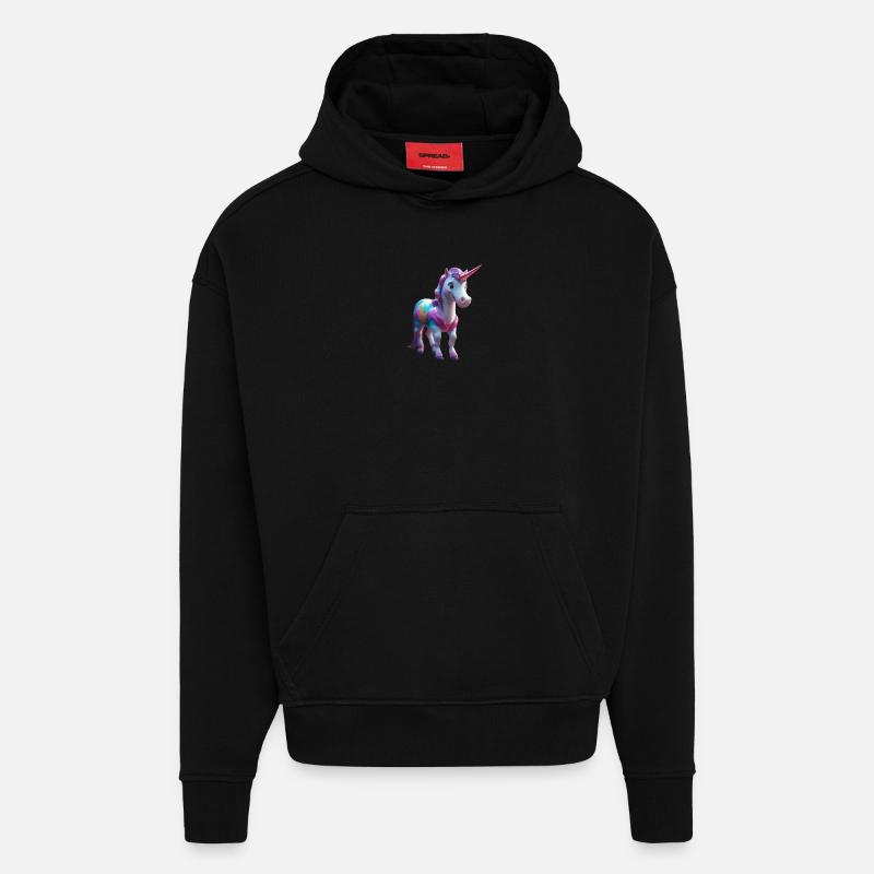 Einhorn - Hoodie- made by SPREAD  - SOLID BLACK