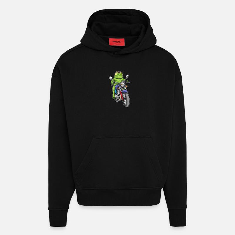 Moto Frog - Sweat à capuche bio épais oversize fabriqué en UE - SOLID BLACK