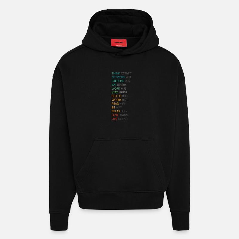 POSITIV DENKEN - Hoodie- made by SPREAD  - SOLID BLACK
