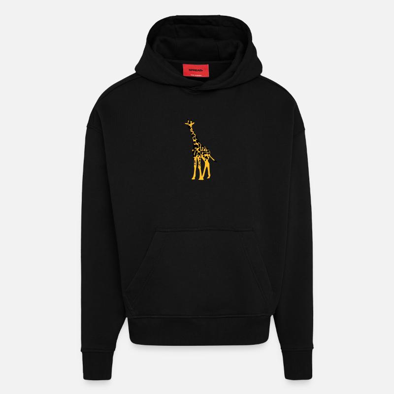Girafe - Sweat à capuche bio épais oversize fabriqué en UE - SOLID BLACK