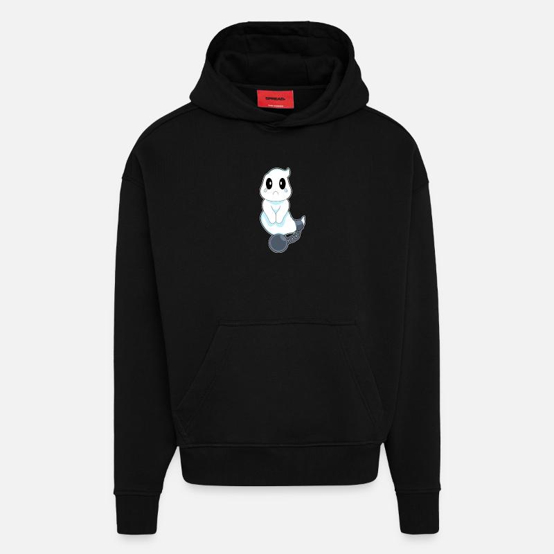 Prisonnier fantôme d’Halloween - Sweat à capuche bio épais oversize fabriqué en UE - SOLID BLACK