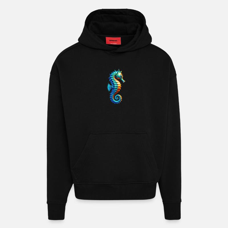 Seepferdchen - Hoodie- made by SPREAD  - SOLID BLACK
