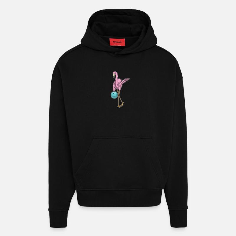 Flamingo Bowling Bowlingkugel - Hoodie- made by SPREAD  - SOLID BLACK